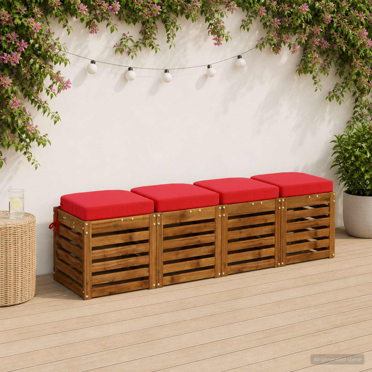 4-Piece Seat Cushions SOEST 4 pcs 100% Polyester Red