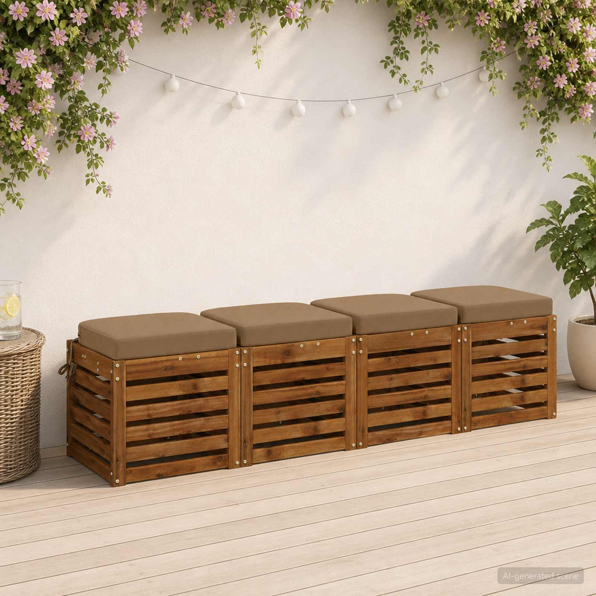 4-Piece Seat Cushions SOEST 4 pcs 100% Polyester Taupe
