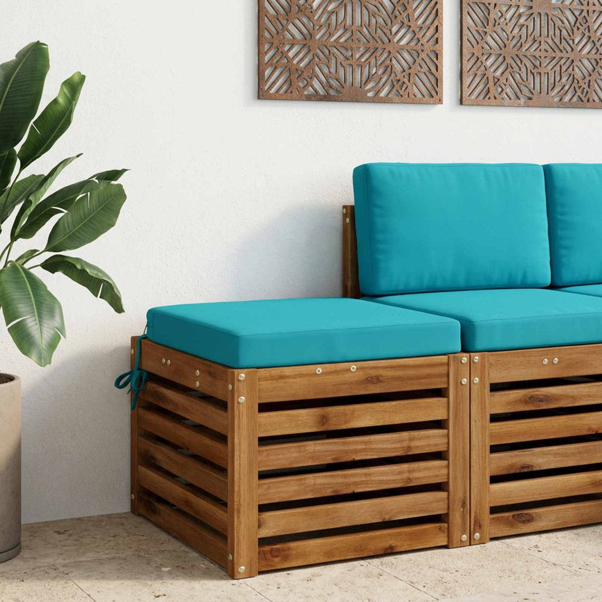 1-Piece Seat Cushion SOEST 100% Polyester Turquoise