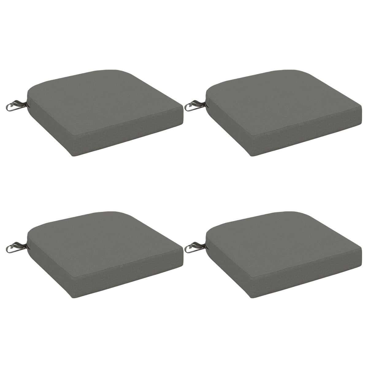 4-Piece Seat Cushions SOEST 4 pcs 100% Polyester Grey
