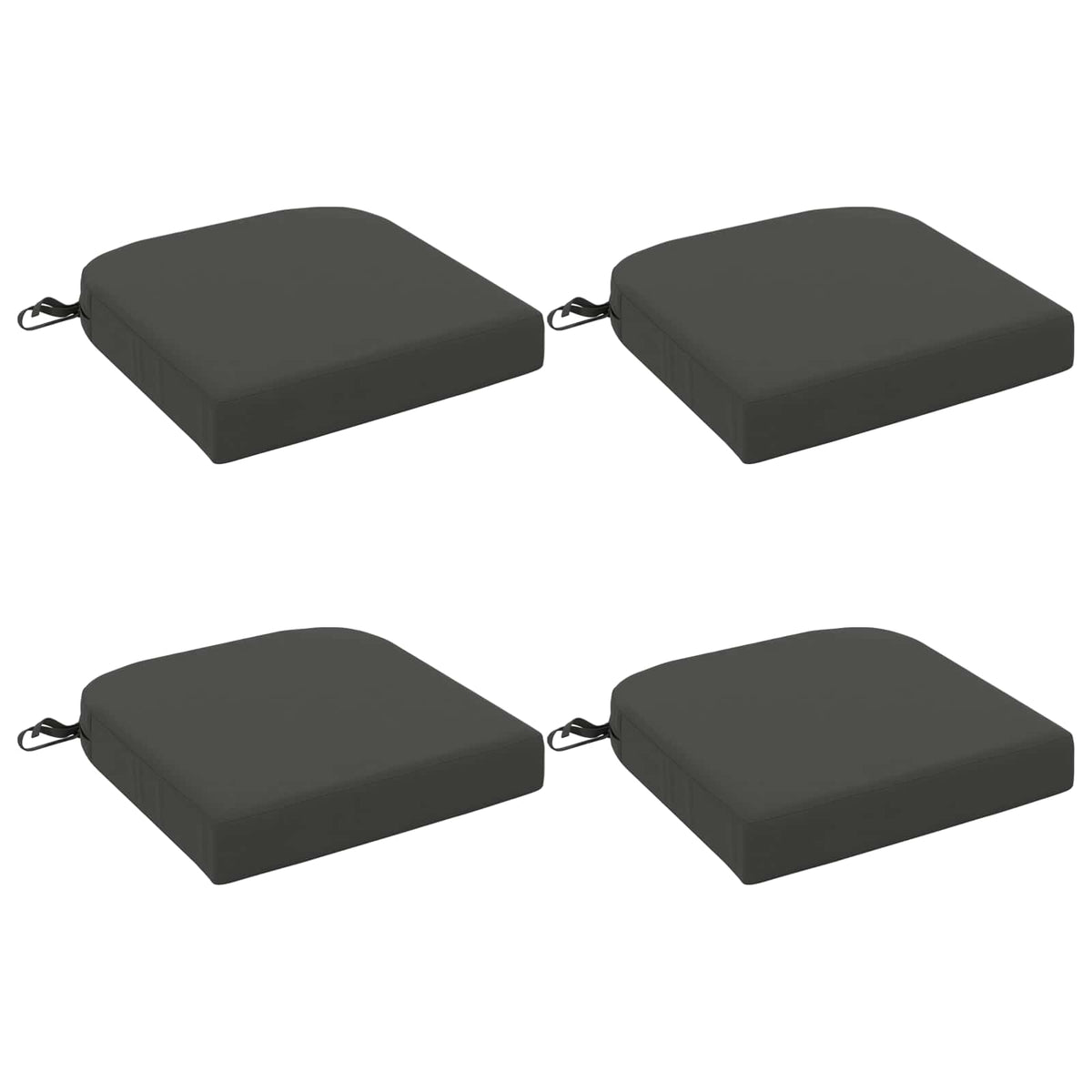 4-Piece Seat Cushions SOEST 4 pcs 100% Polyester Anthracite