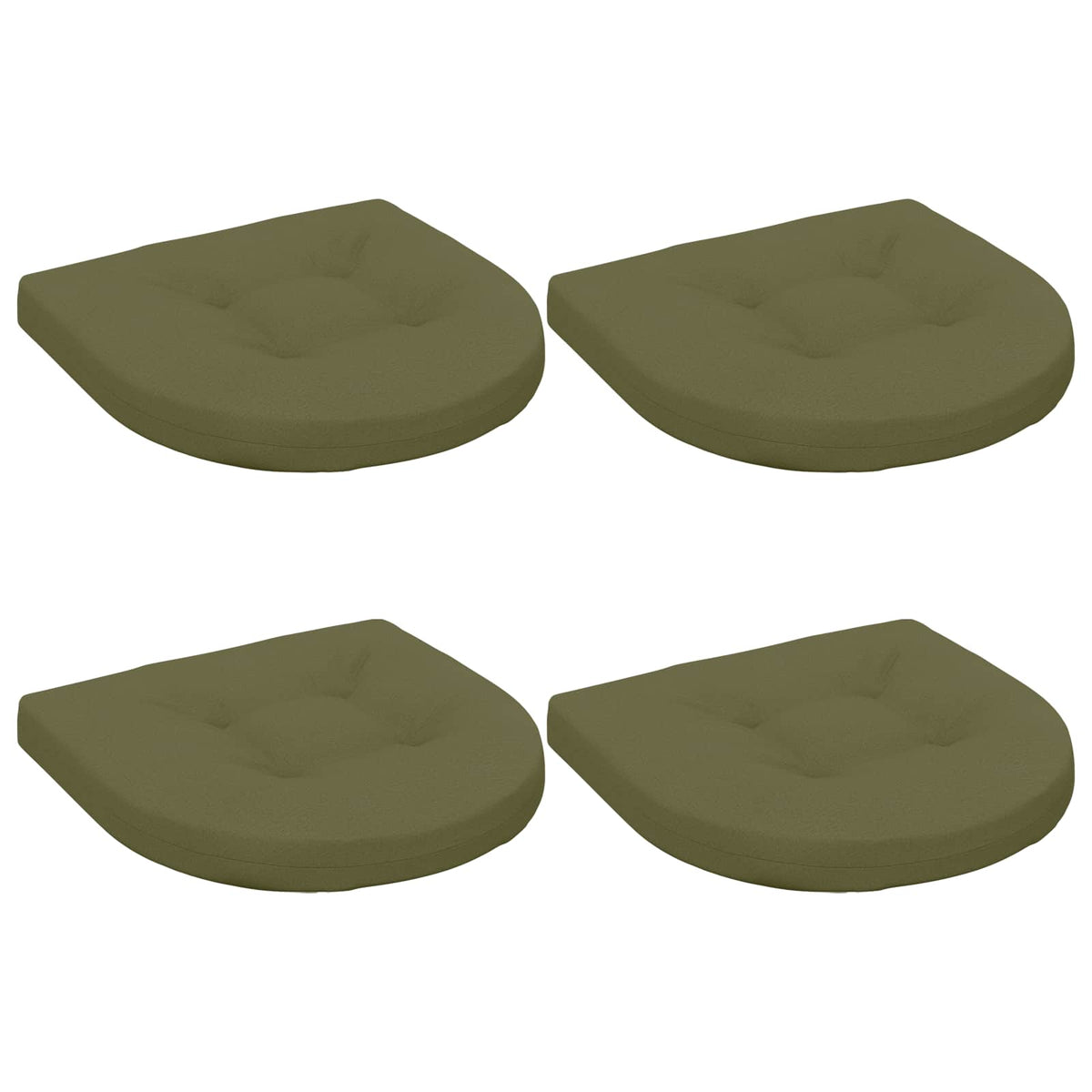 4-Piece Seat Cushions 4 pcs 100% Polyester Olive Green