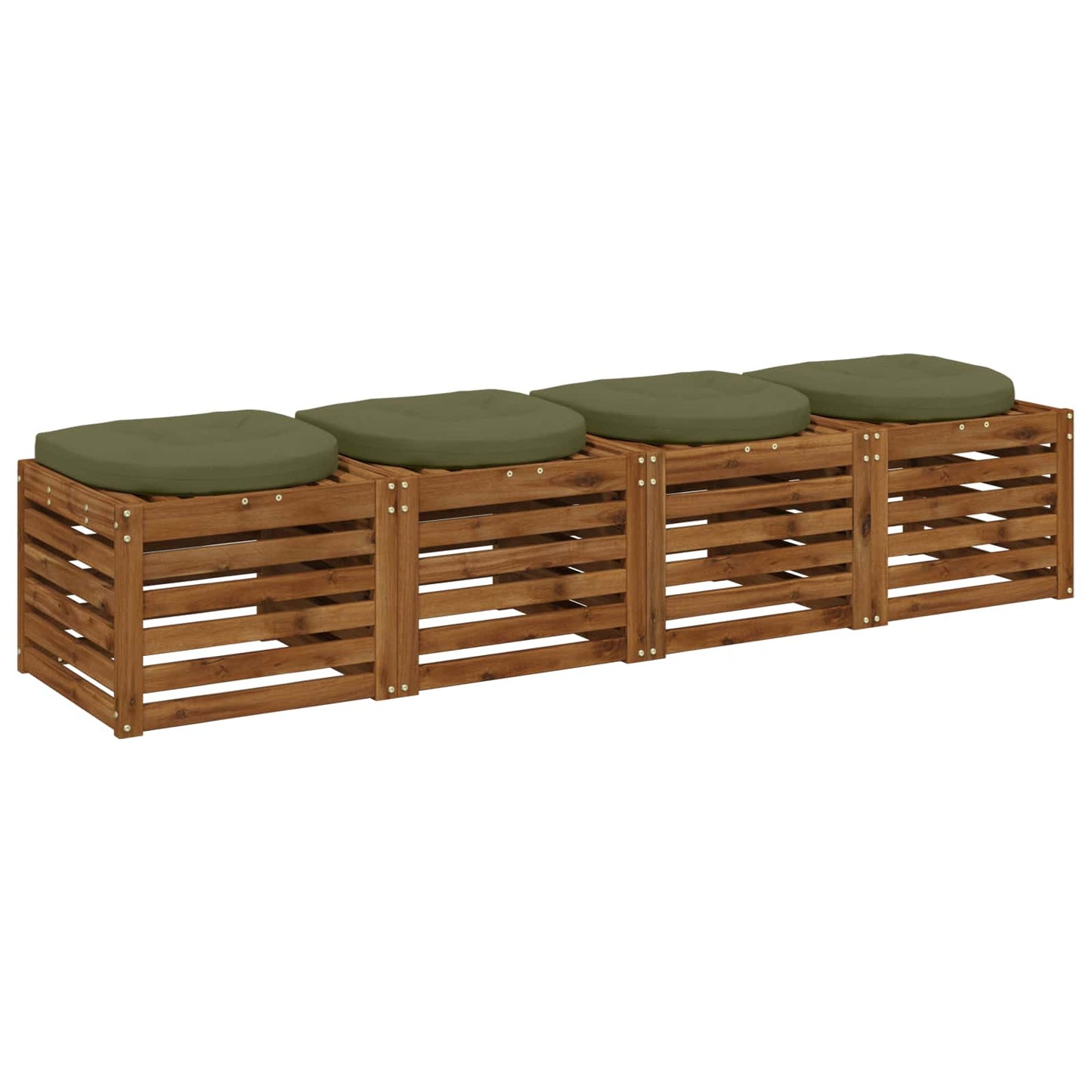 4-Piece Seat Cushions 4 pcs 100% Polyester Olive Green