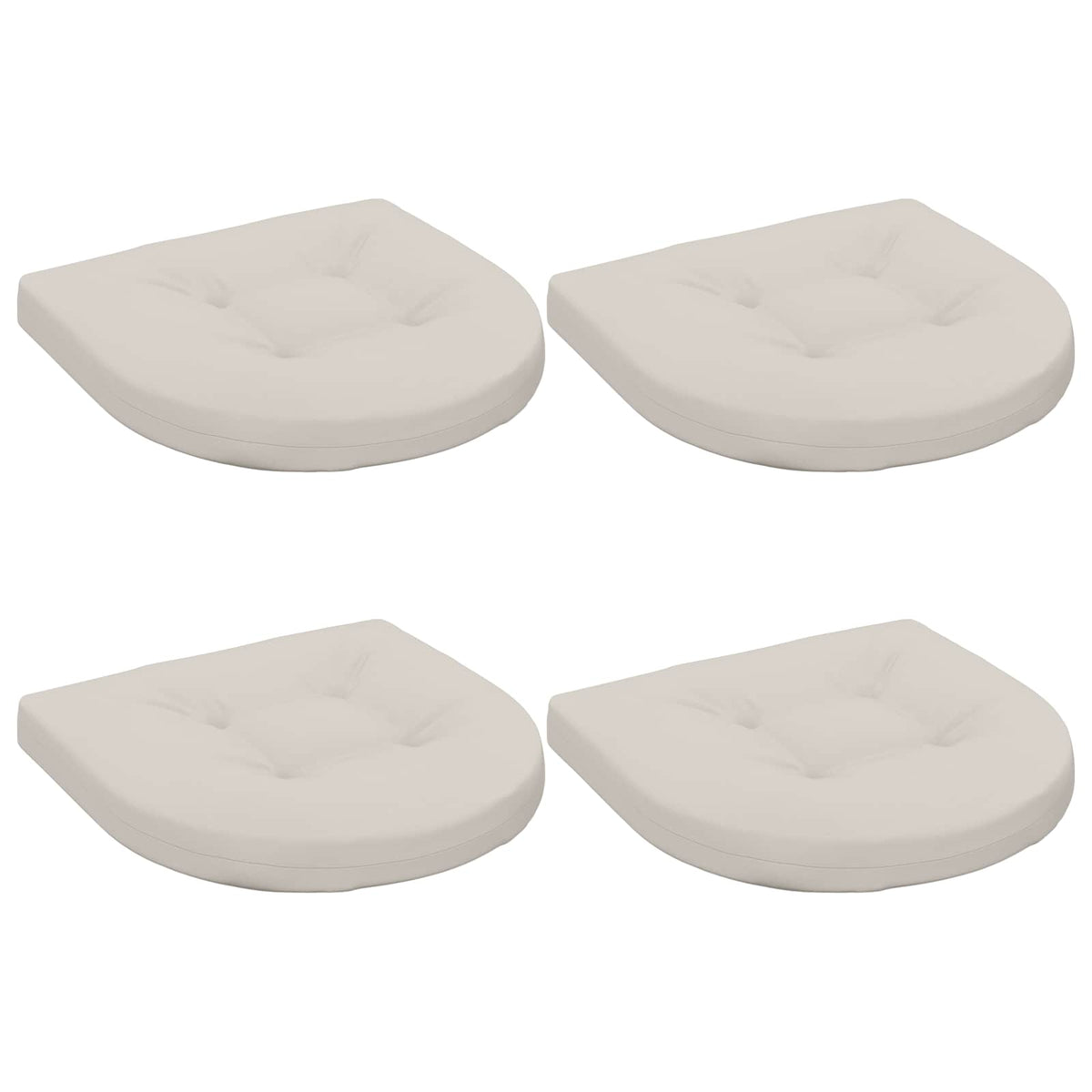 4-Piece Seat Cushions 4 pcs 100% Polyester White 40 x 40 x 5 cm