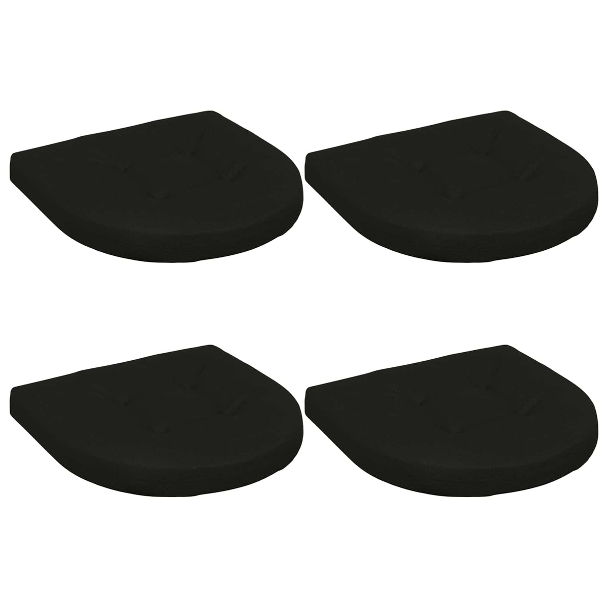 4-Piece Seat Cushions 4 pcs 100% Polyester Black 40 x 40 x 5 cm
