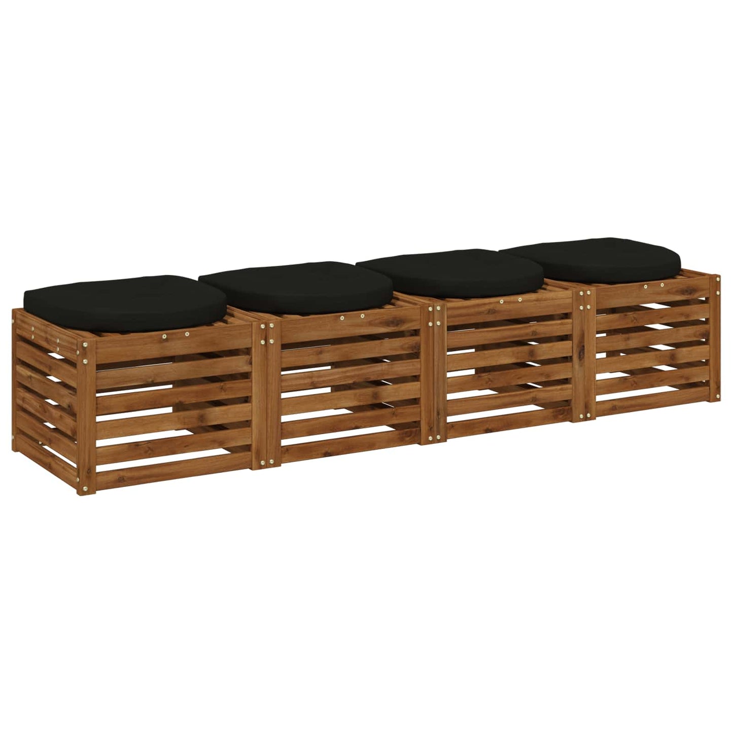 4-Piece Seat Cushions 4 pcs 100% Polyester Black 40 x 40 x 5 cm