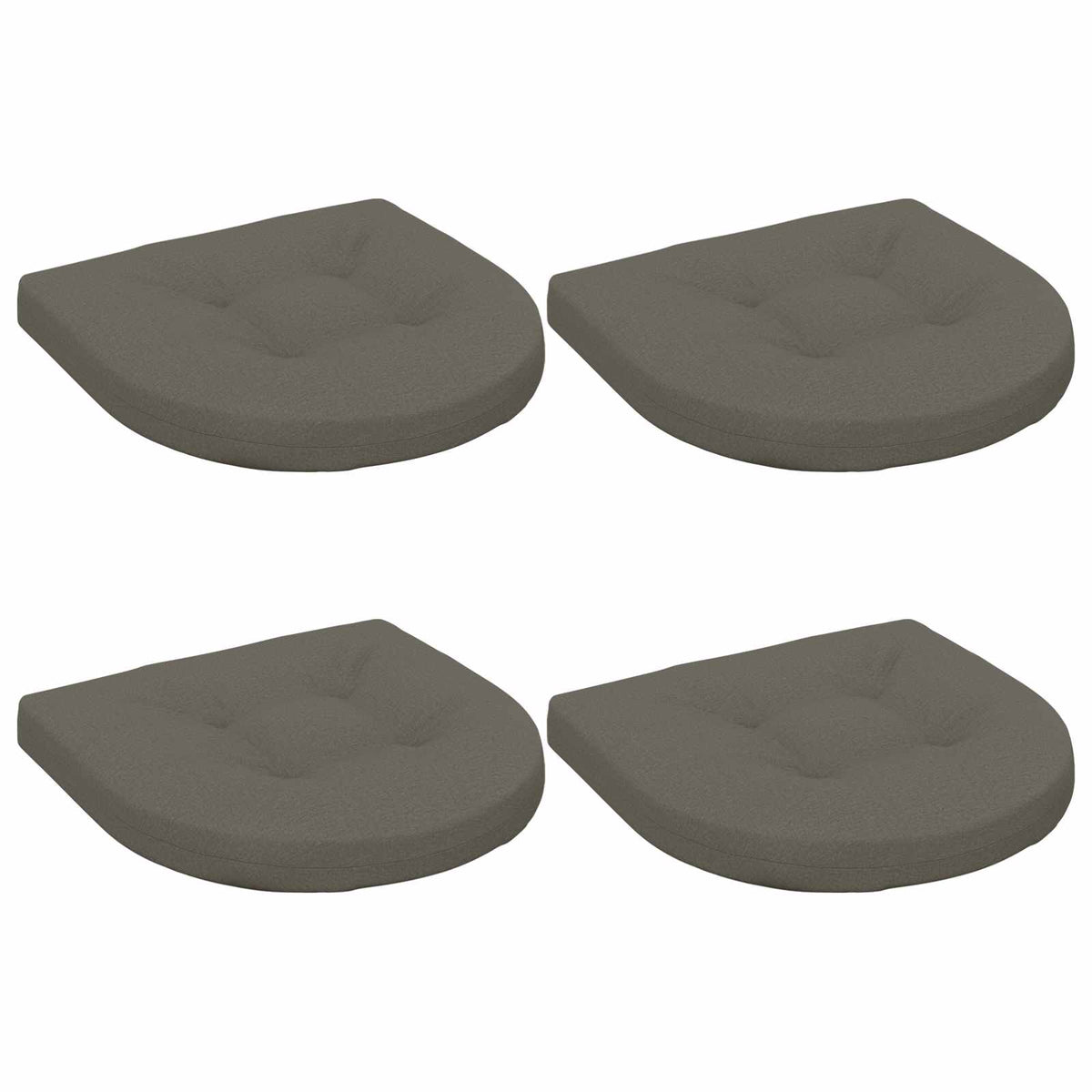 4-Piece Seat Cushions 4 pcs 100% Polyester Grey 40 x 40 x 5 cm