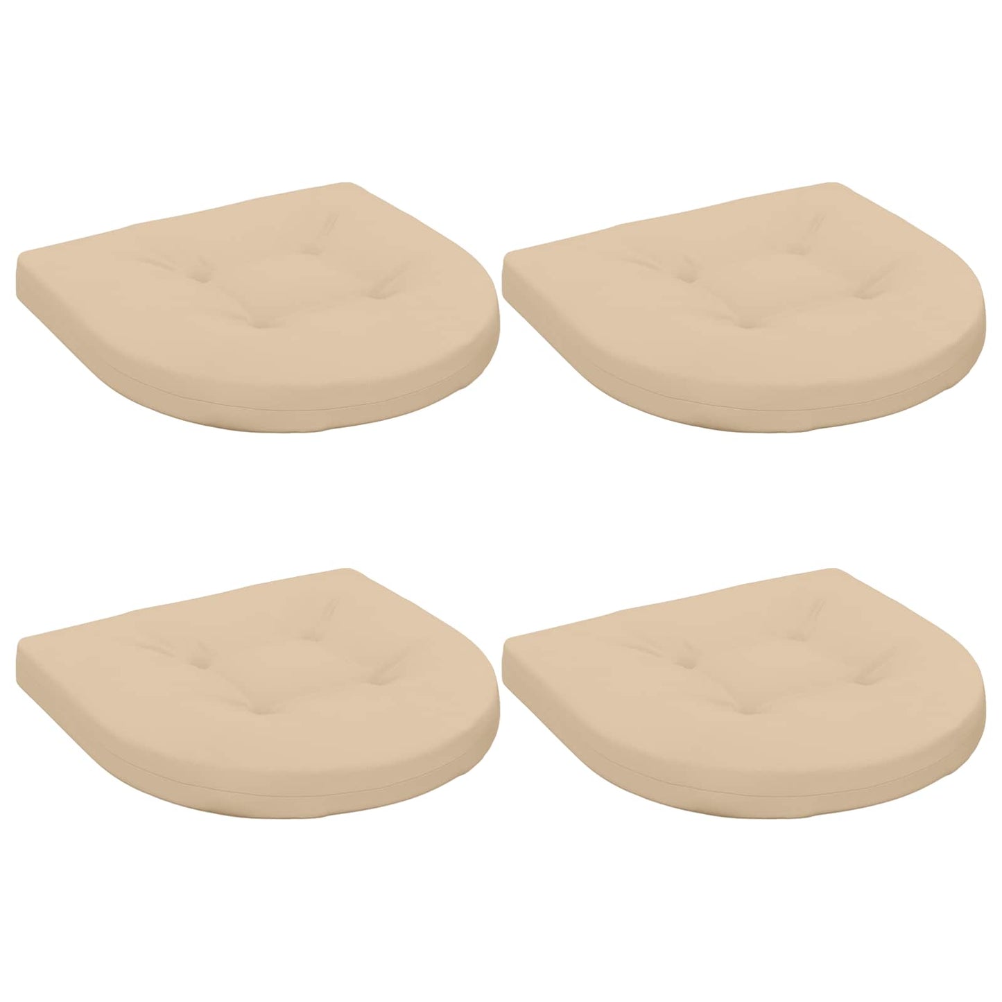 4-Piece Seat Cushions 4 pcs 100% Polyester Cream 40 x 40 x 5 cm