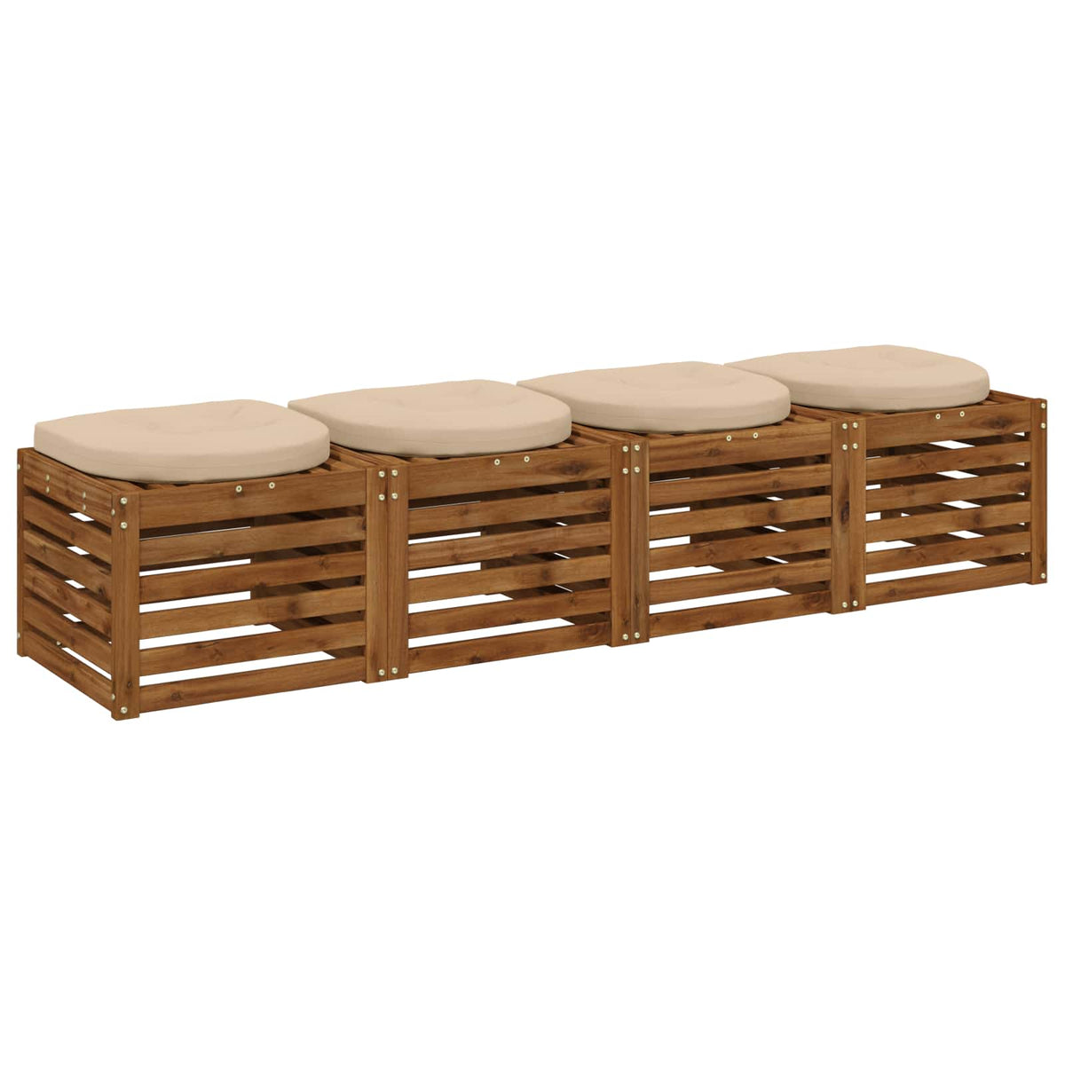 4-Piece Seat Cushions 4 pcs 100% Polyester Cream 40 x 40 x 5 cm