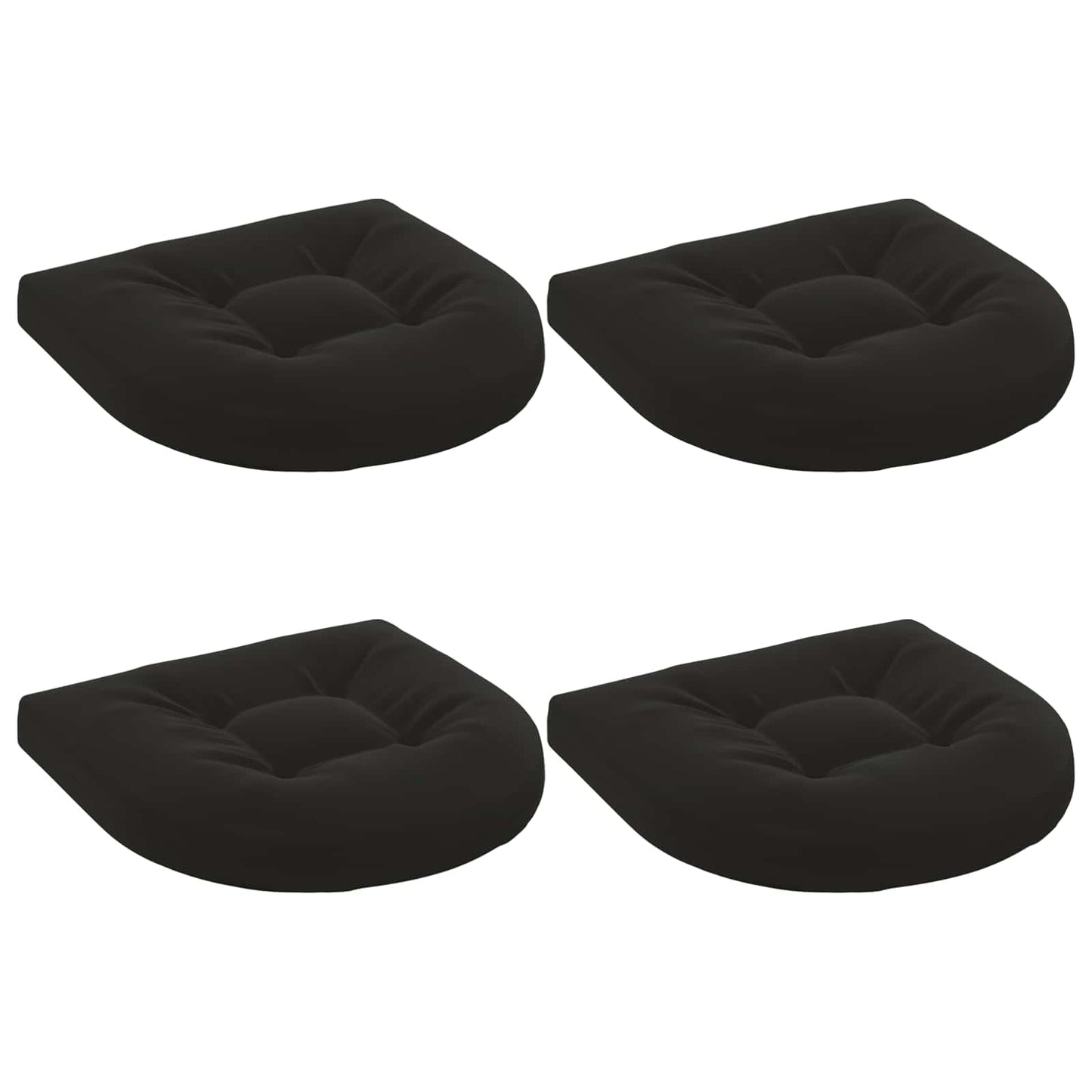 4-Piece Seat Cushions 4 pcs 100% Polyester Black 40 x 40 x 5 cm