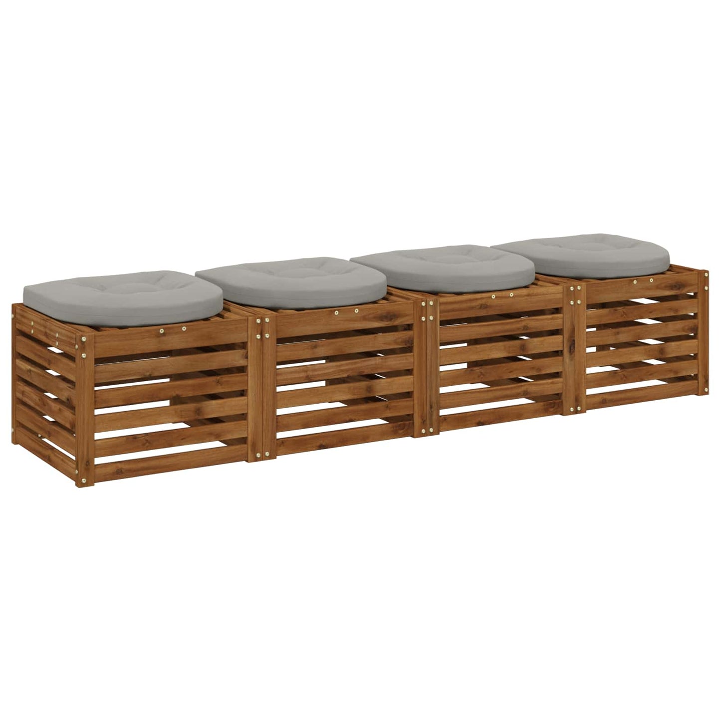 4-Piece Seat Cushions 4 pcs 100% Polyester Grey 40 x 40 x 5 cm
