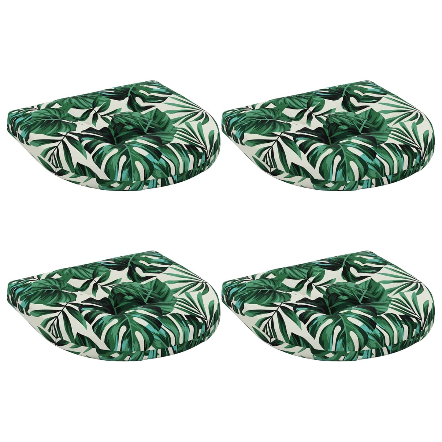 4-Piece Seat Cushions 4 pcs 100% Polyester Leaf Pattern