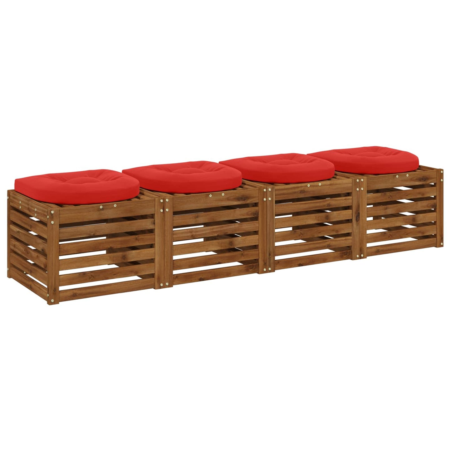 4-Piece Seat Cushions 4 pcs 100% Polyester Red 40 x 40 x 5 cm