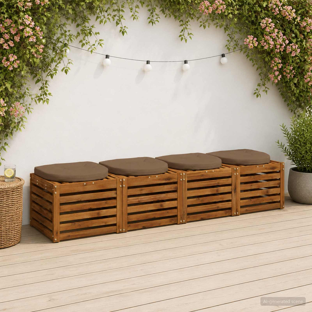 4-Piece Seat Cushions 4 pcs 100% Polyester Taupe 40 x 40 x 5 cm