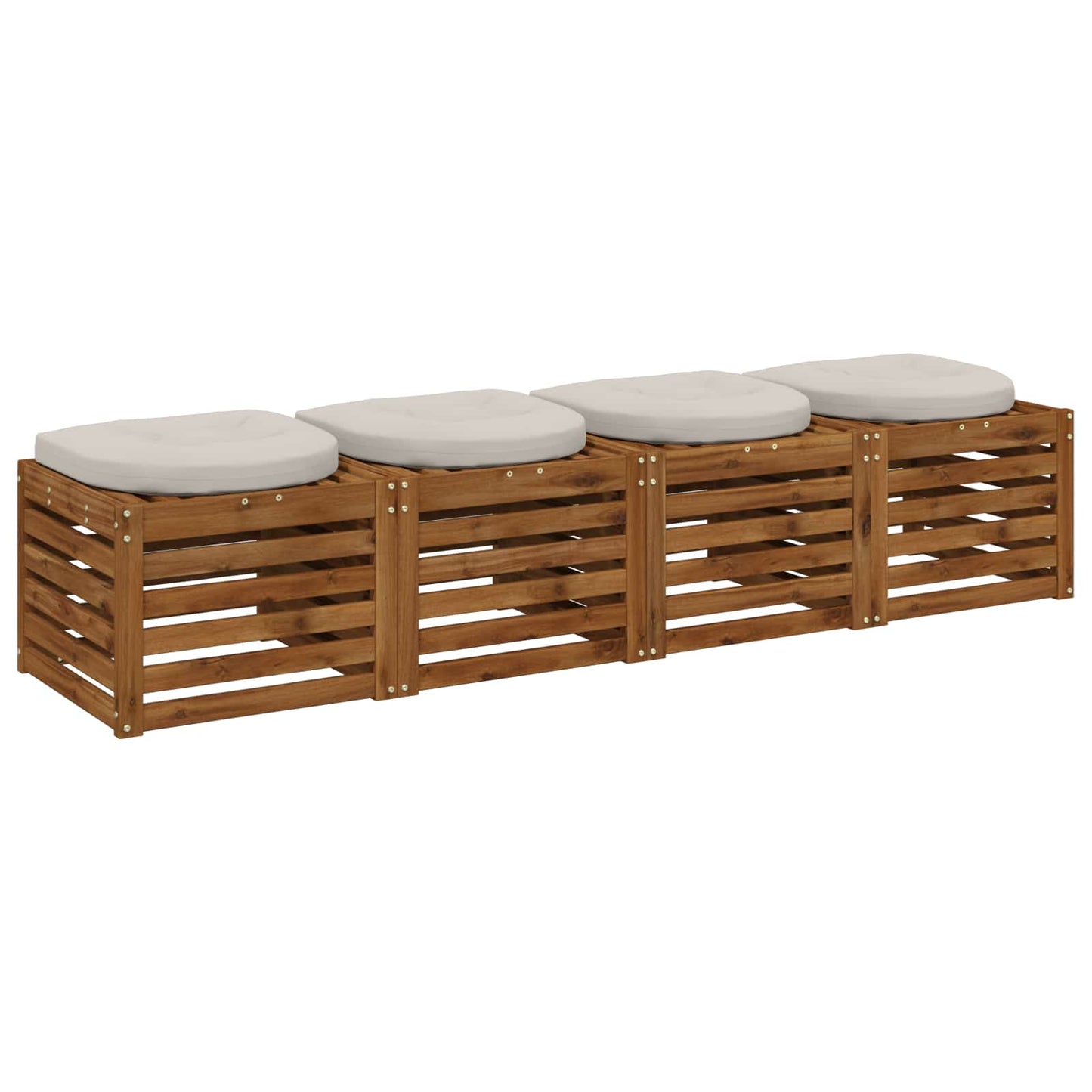 4-Piece Seat Cushions 4 pcs 100% Polyester White 45 x 45 x 5 cm
