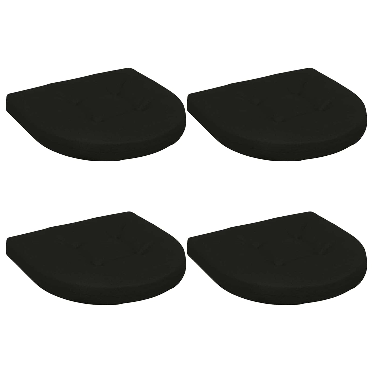 4-Piece Seat Cushions 4 pcs 100% Polyester Black 45 x 45 x 5 cm