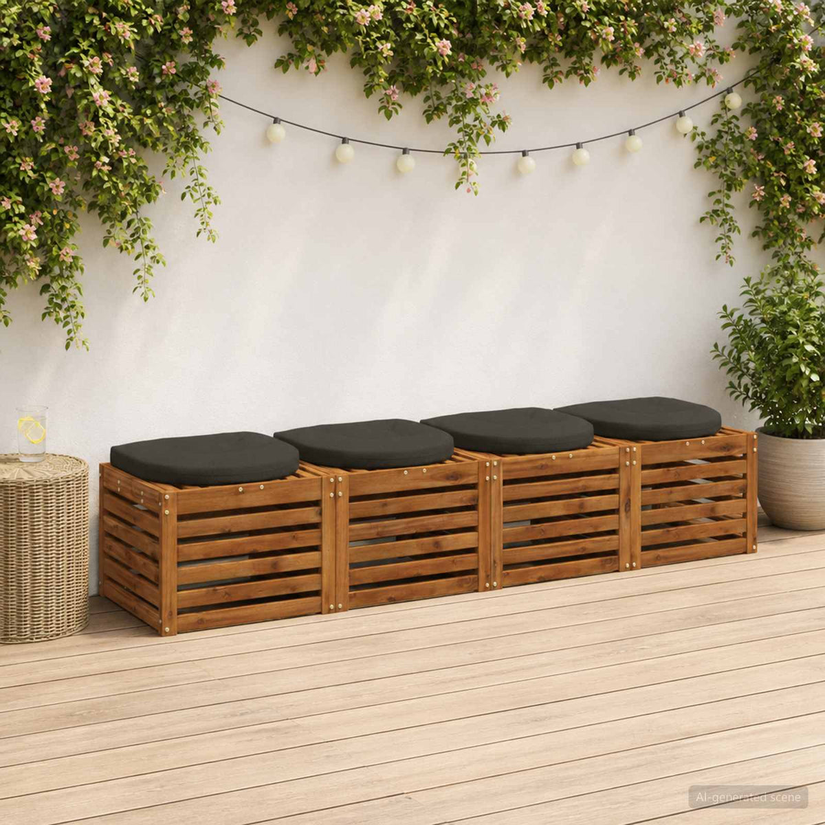 4-Piece Seat Cushions 4 pcs 100% Polyester Anthracite