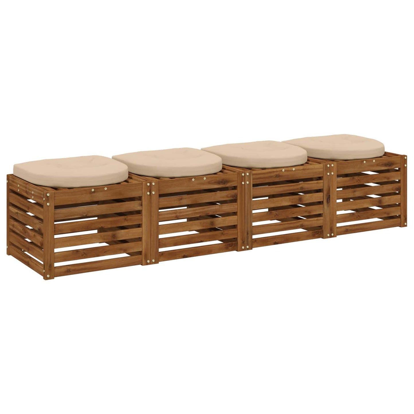 4-Piece Seat Cushions 4 pcs 100% Polyester Cream 45 x 45 x 5 cm