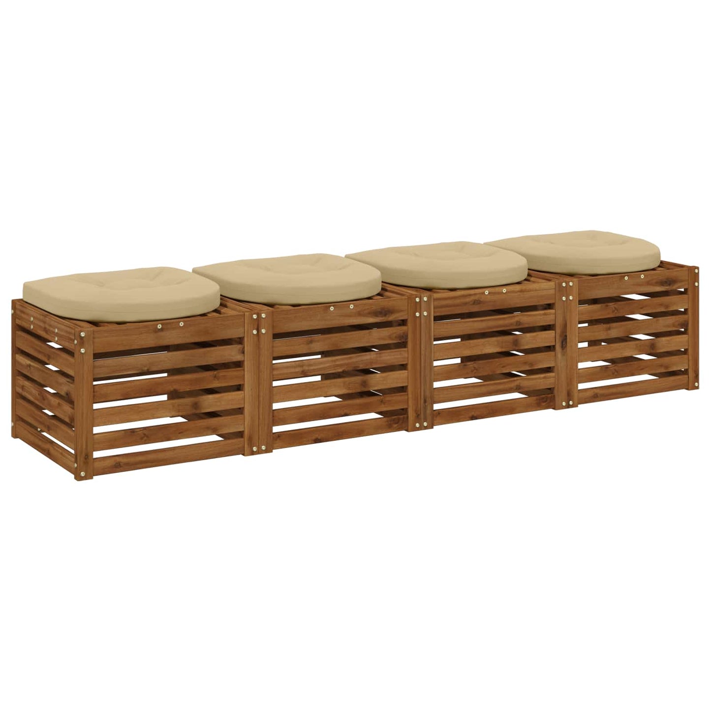 4-Piece Seat Cushions 4 pcs 100% Polyester Beige 45 x 45 x 5 cm