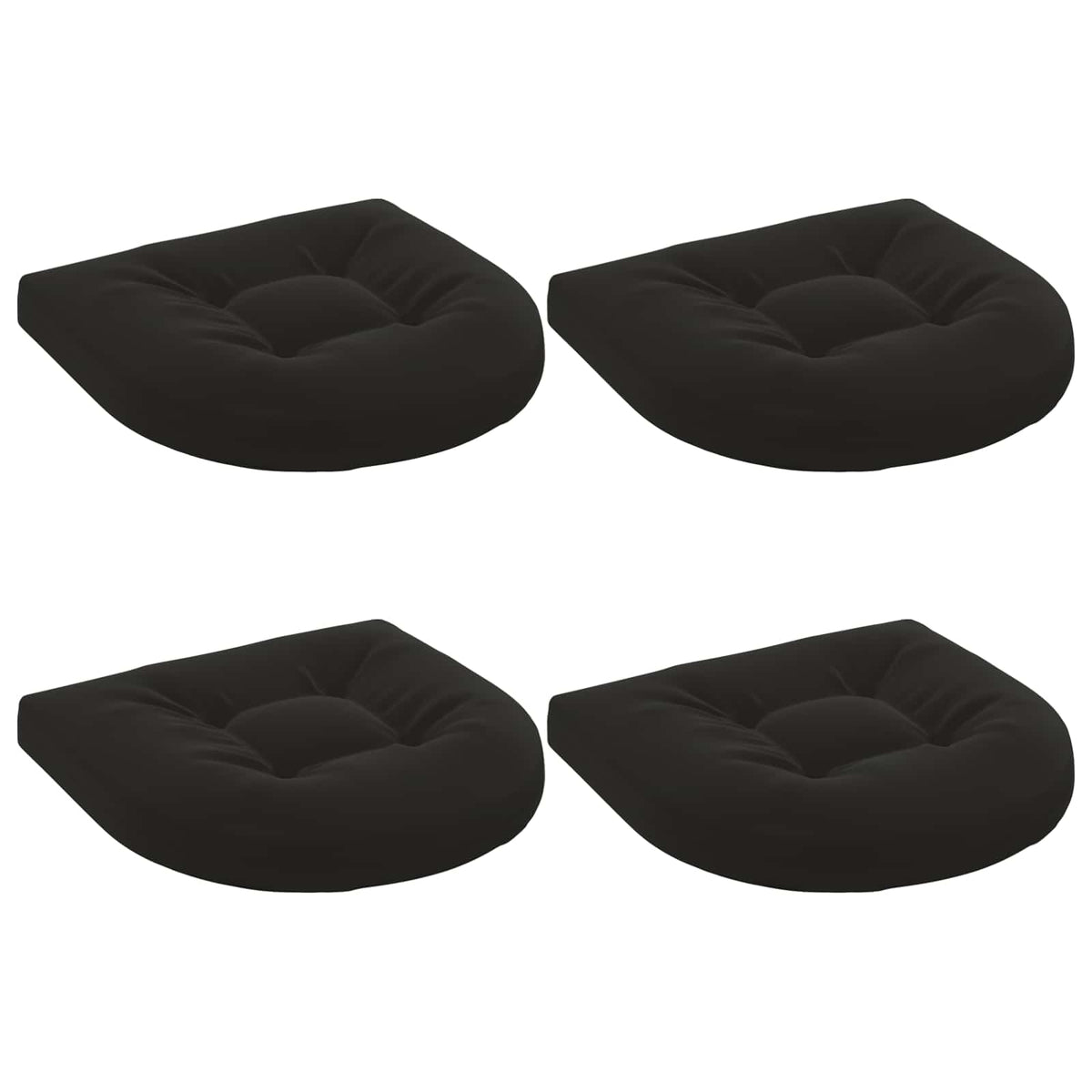 4-Piece Seat Cushions 4 pcs 100% Polyester Black 45 x 45 x 5 cm
