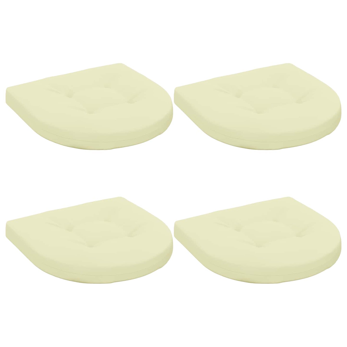 4-Piece Seat Cushions 4 pcs 100% Polyester Cream 45 x 45 x 5 cm