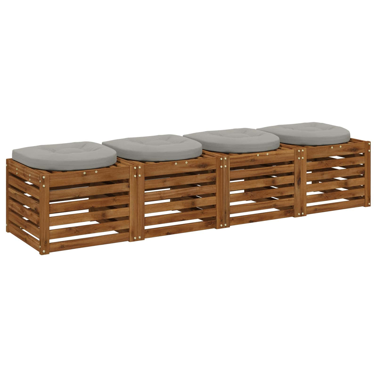 4-Piece Seat Cushions 4 pcs 100% Polyester Grey 45 x 45 x 5 cm
