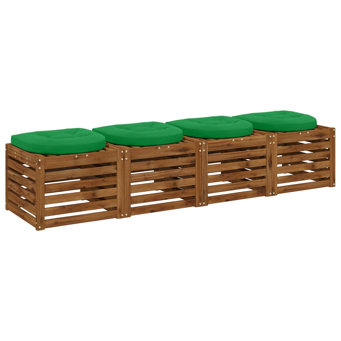 4-Piece Seat Cushions 4 pcs 100% Polyester Green 45 x 45 x 5 cm