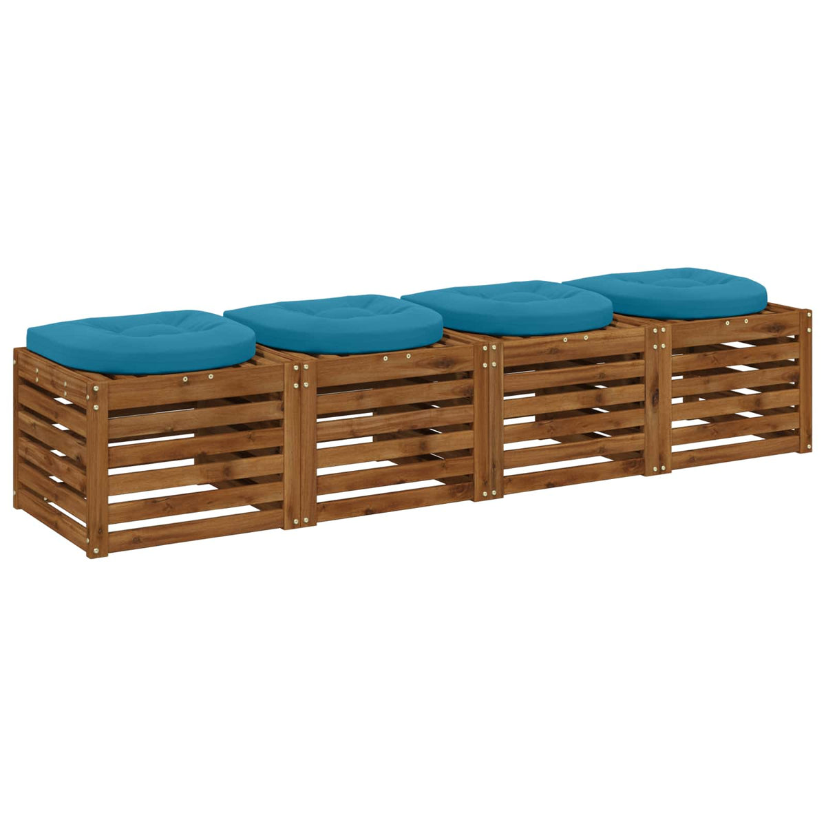 4-Piece Seat Cushions 4 pcs 100% Polyester Light Blue