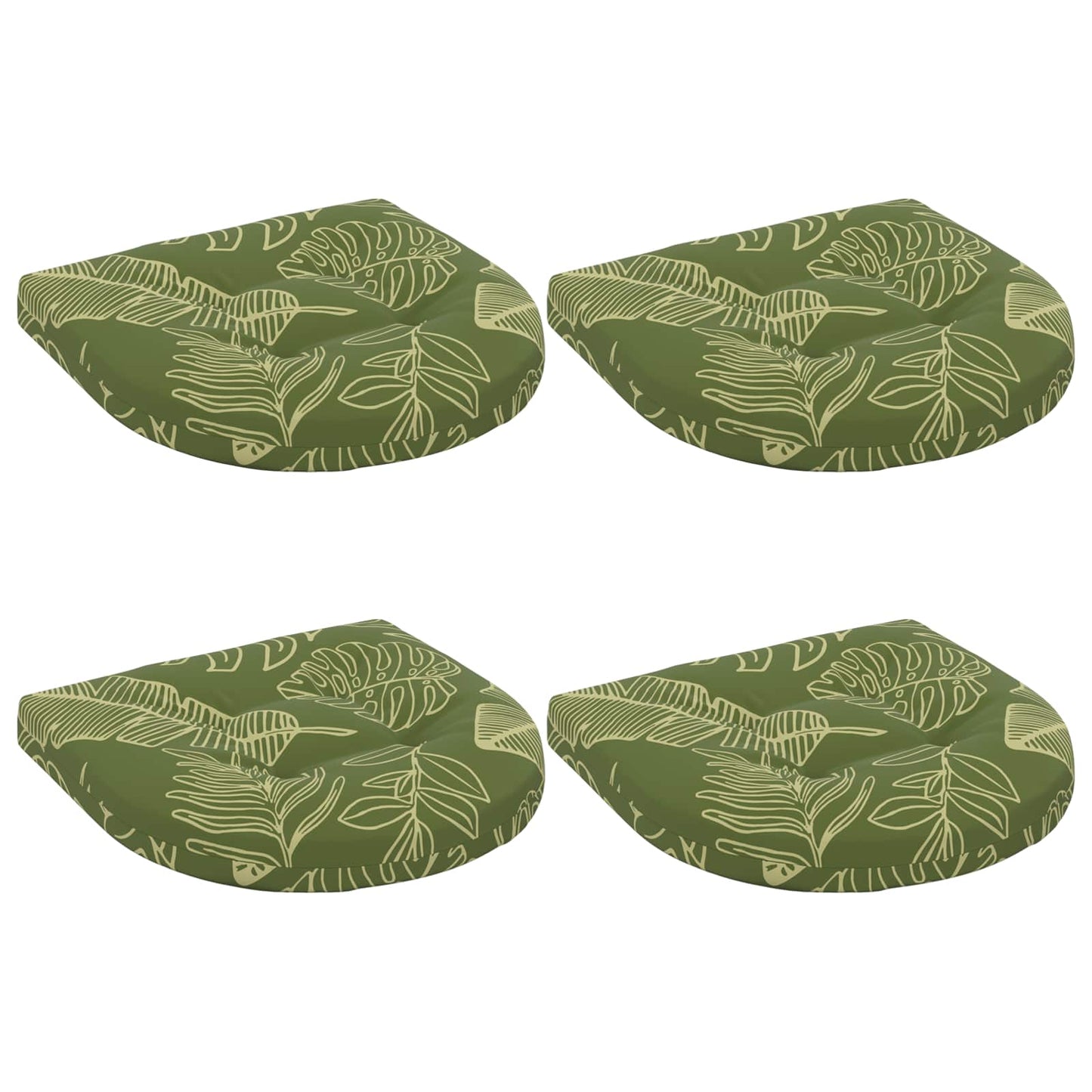 4-Piece Seat Cushions 4 pcs 100% Polyester Leaf Design