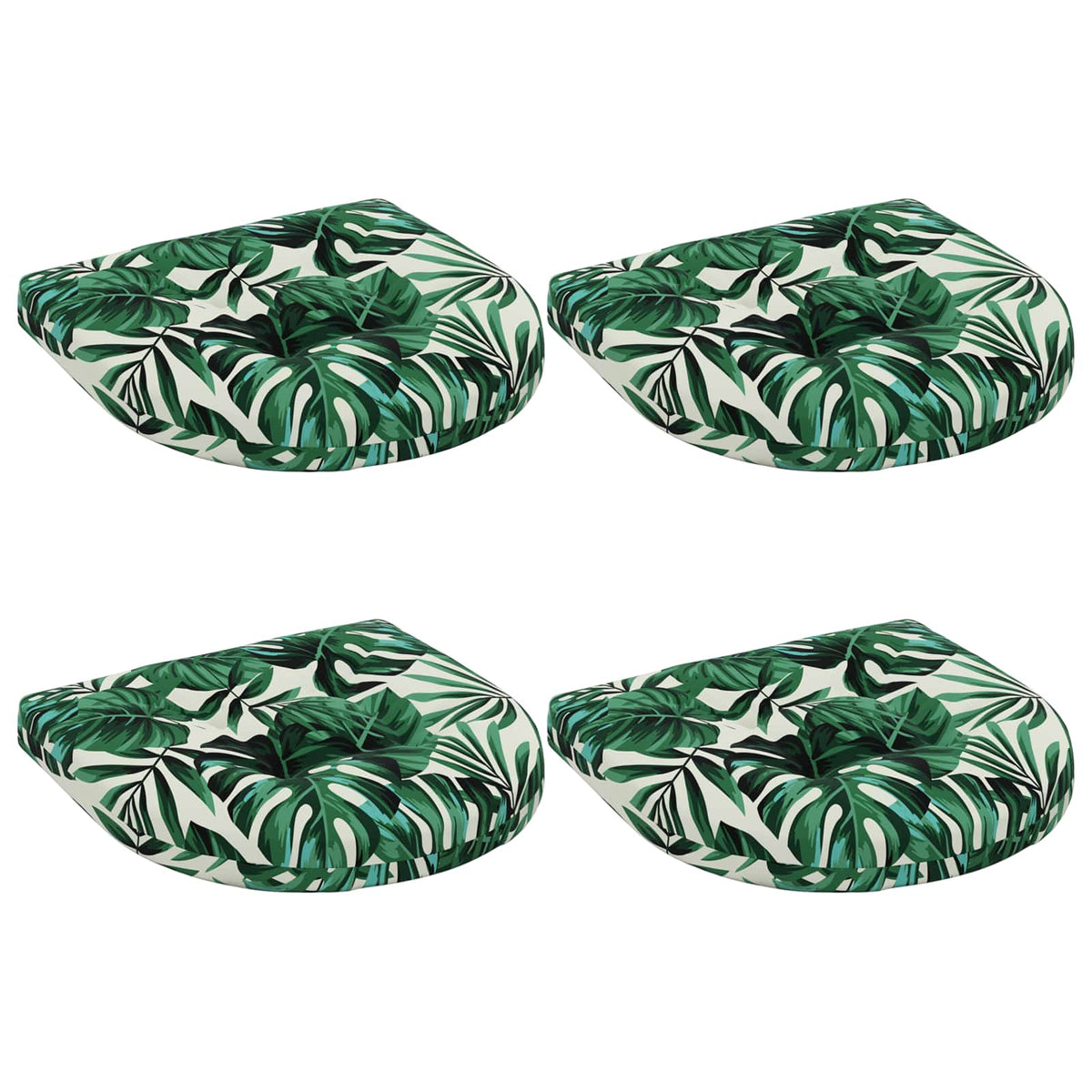 4-Piece Seat Cushions 4 pcs 100% Polyester Leaf Pattern