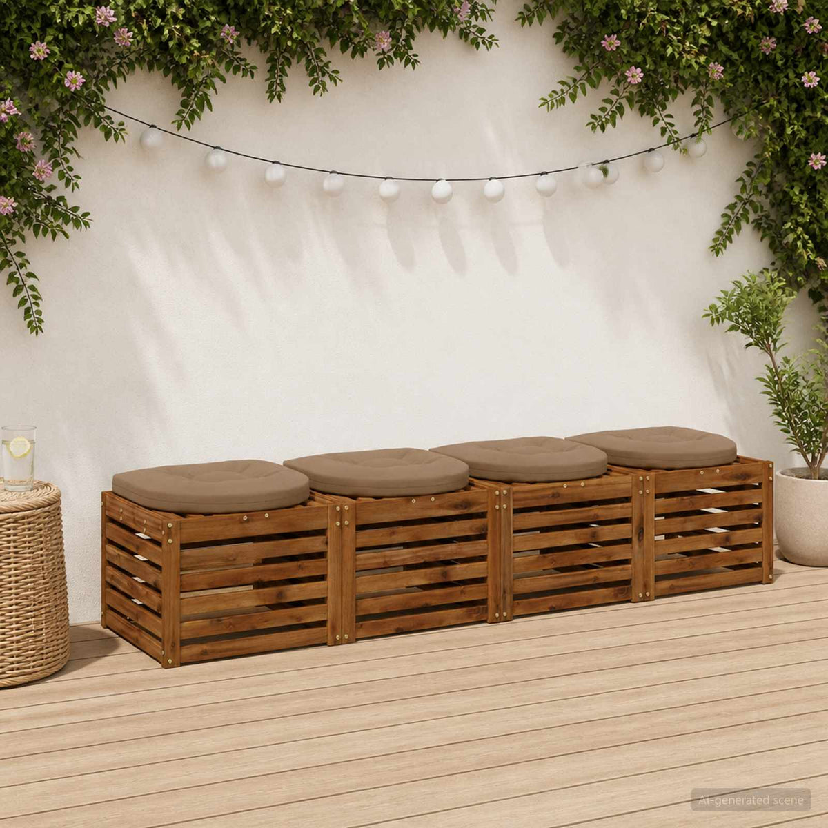 4-Piece Seat Cushions 4 pcs 100% Polyester Taupe 40 x 40 x 5 cm