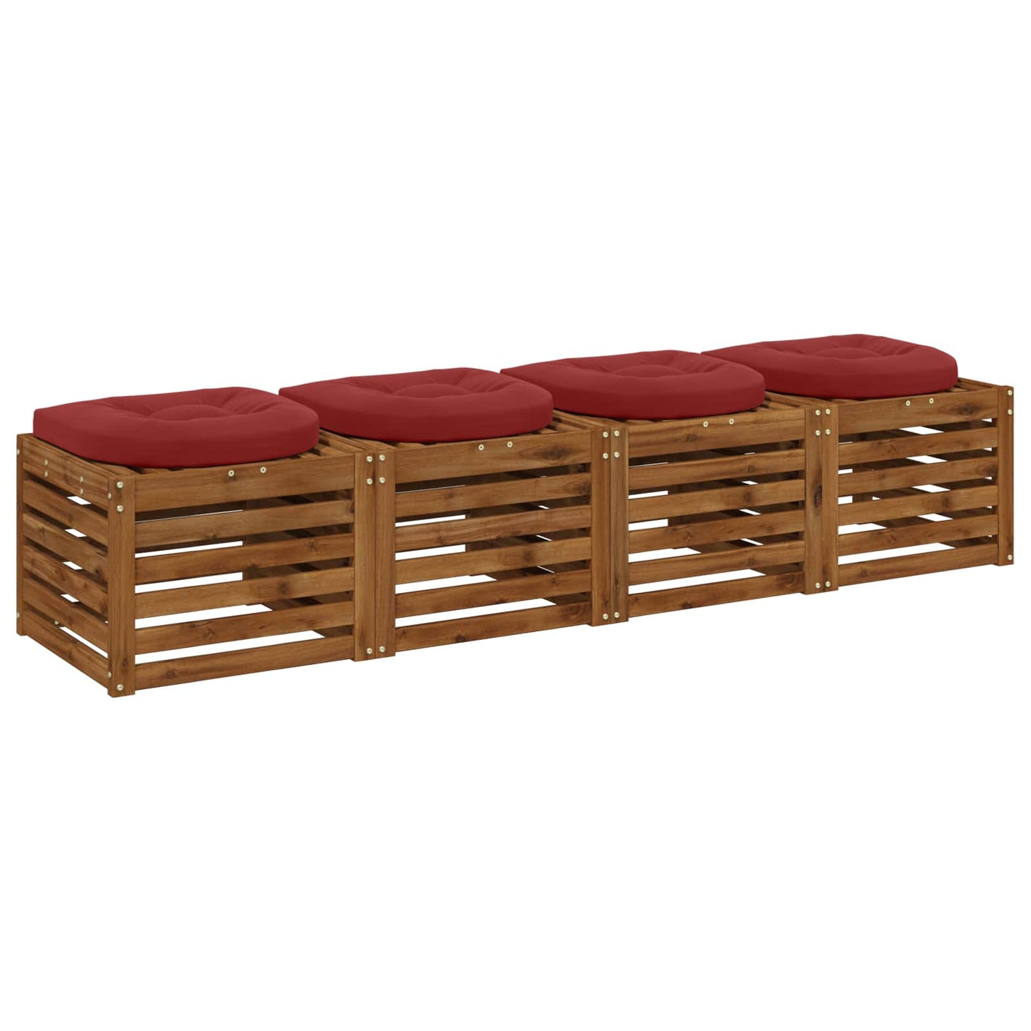 4-Piece Seat Cushions 4 pcs 100% Polyester Wine Red