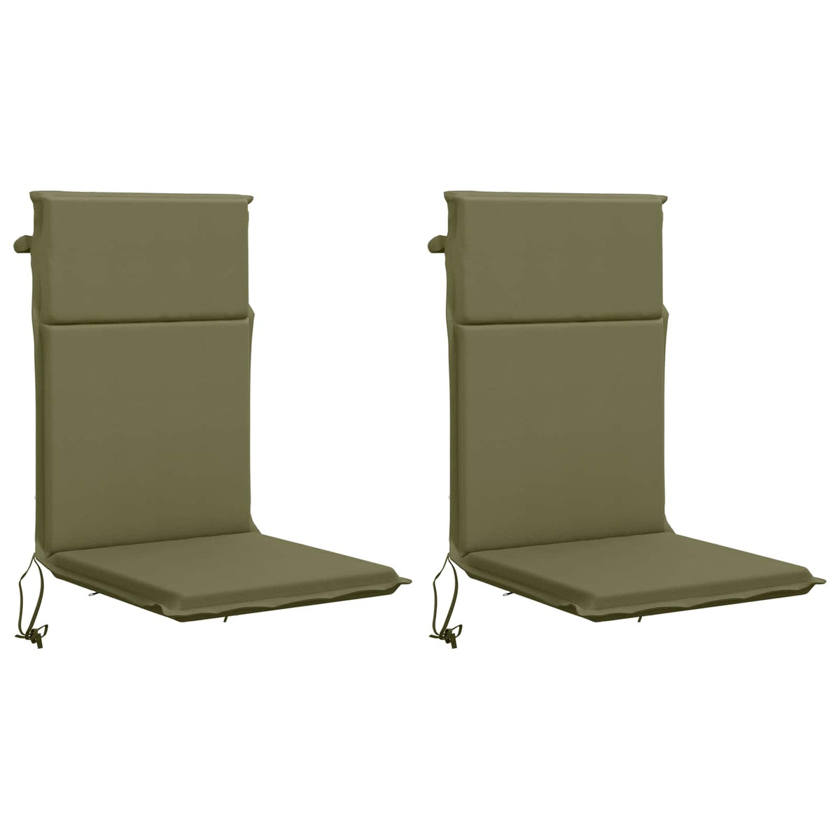 High Back Chair Cushion GEMERT 2 pcs 100% Polyester Olive Green