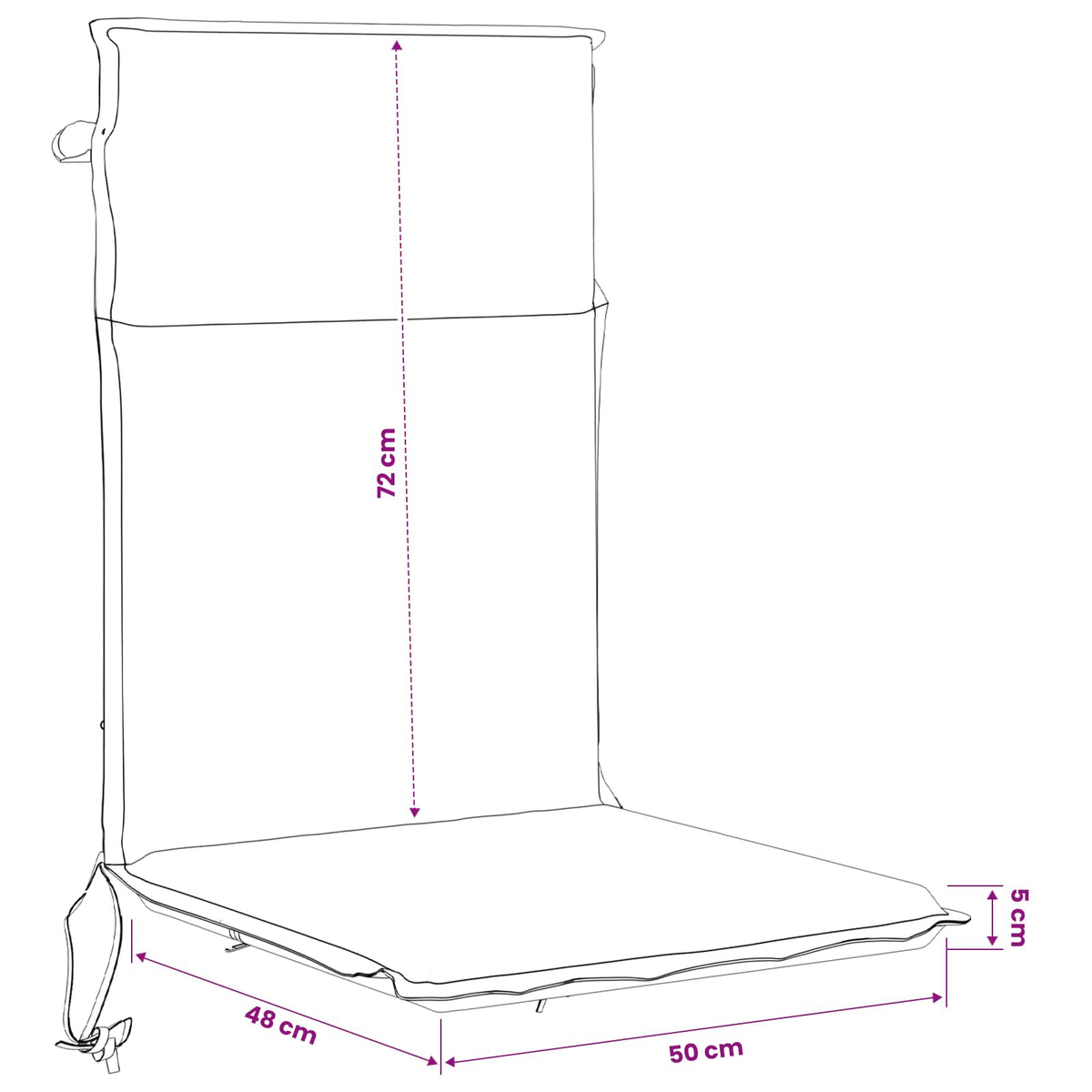 High Back Chair Cushion GEMERT 2 pcs 100% Polyester Light Green