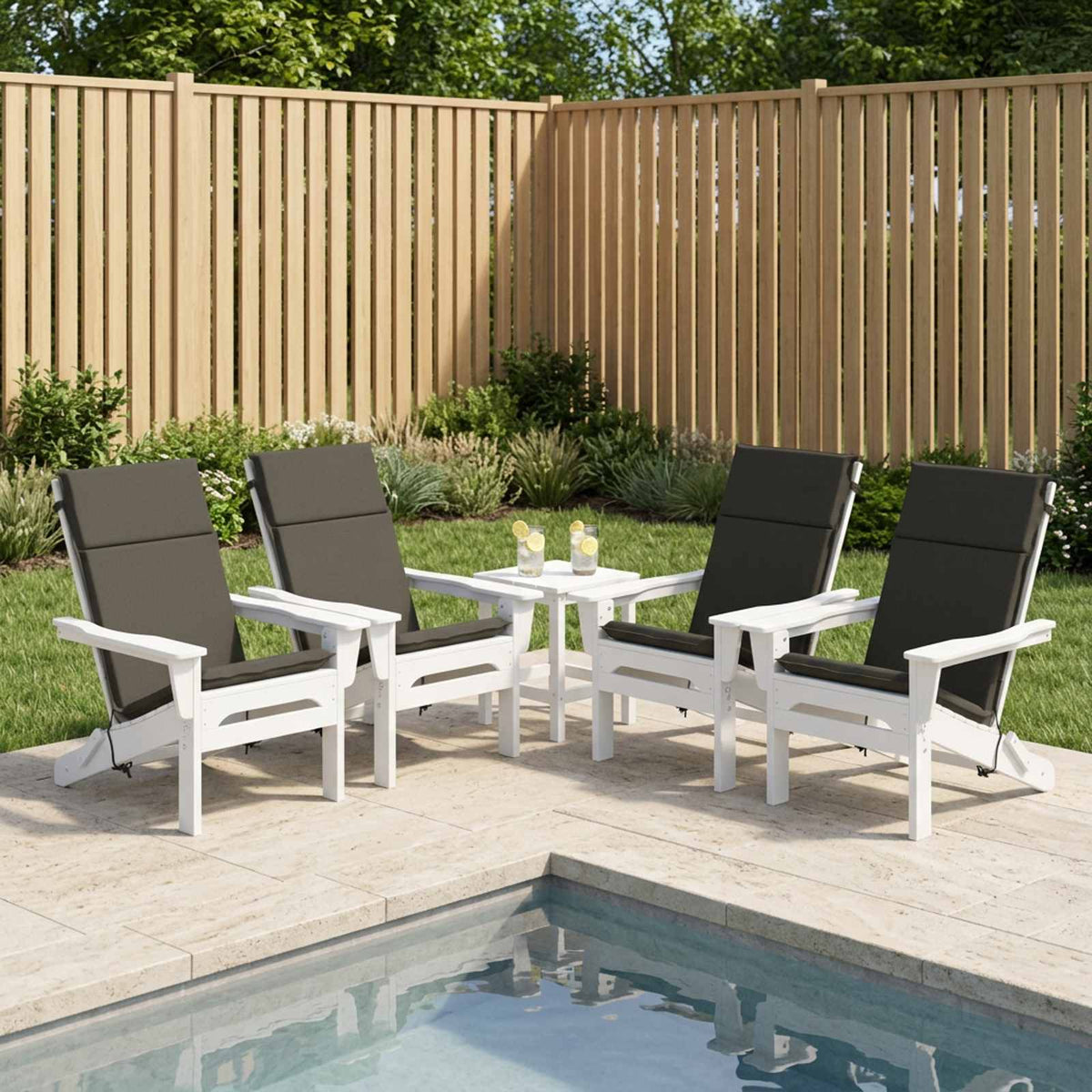 High Back Chair Cushion GEMERT 6 pcs 100% Polyester Anthracite