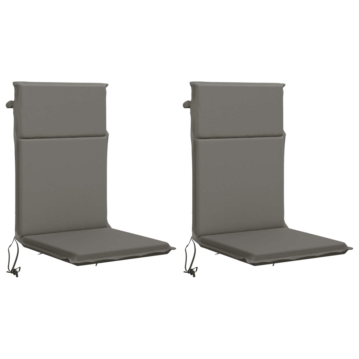 High Back Chair Cushion GEMERT 2 pcs 100% Polyester Grey