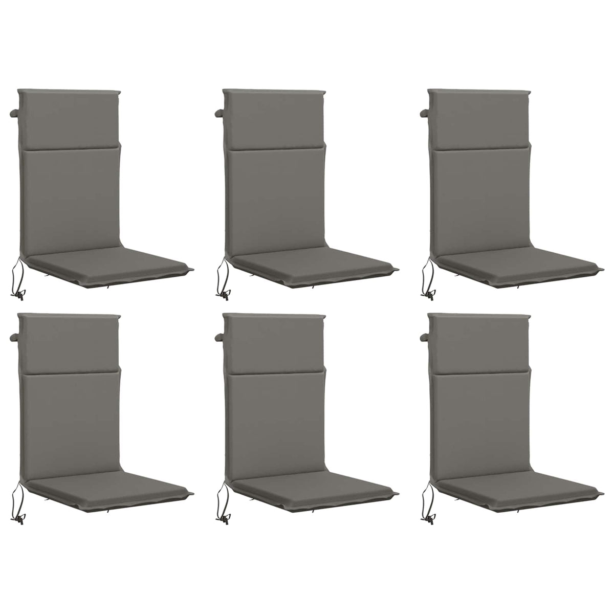 High Back Chair Cushion GEMERT 6 pcs 100% Polyester Grey