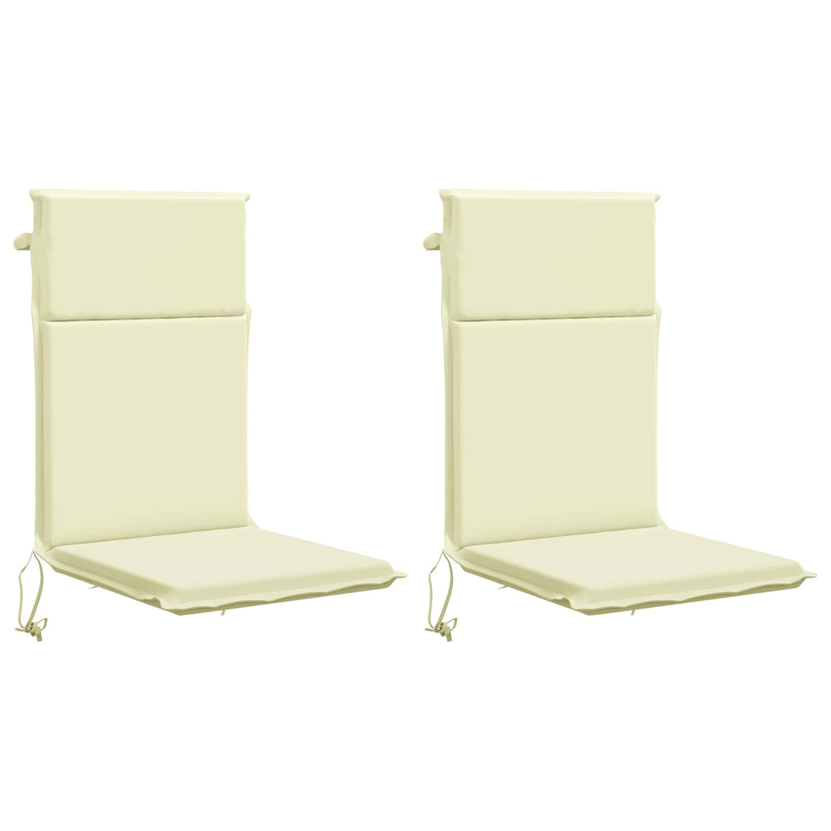 High Back Chair Cushion GEMERT 2 pcs 100% Polyester Cream