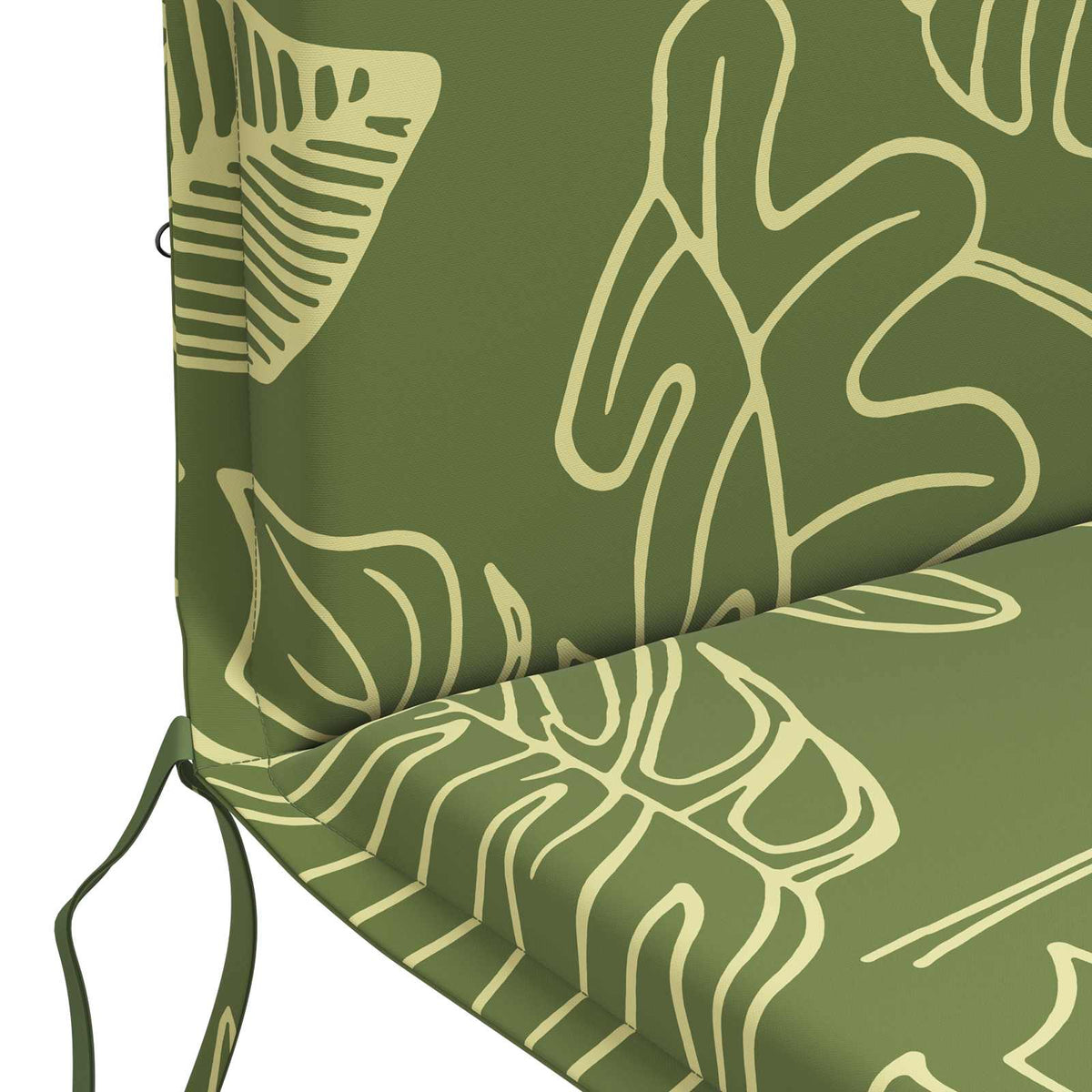 High Back Chair Cushion GEMERT 2 pcs 100% Polyester Leaf Design
