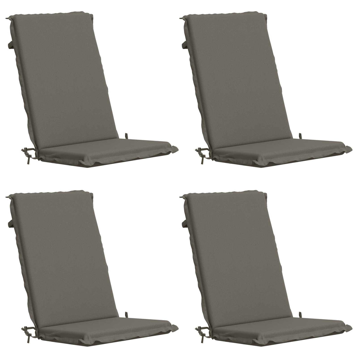 High Back Chair Cushion GEMERT 4 pcs 100% Polyester Grey