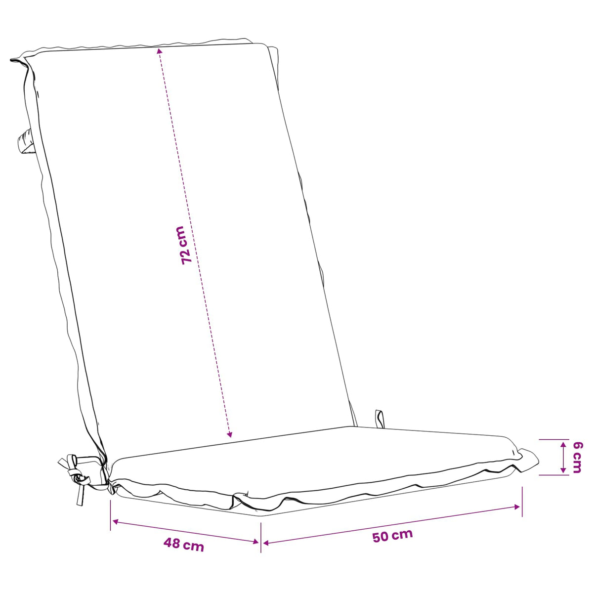 High Back Chair Cushion GEMERT 4 pcs 100% Polyester