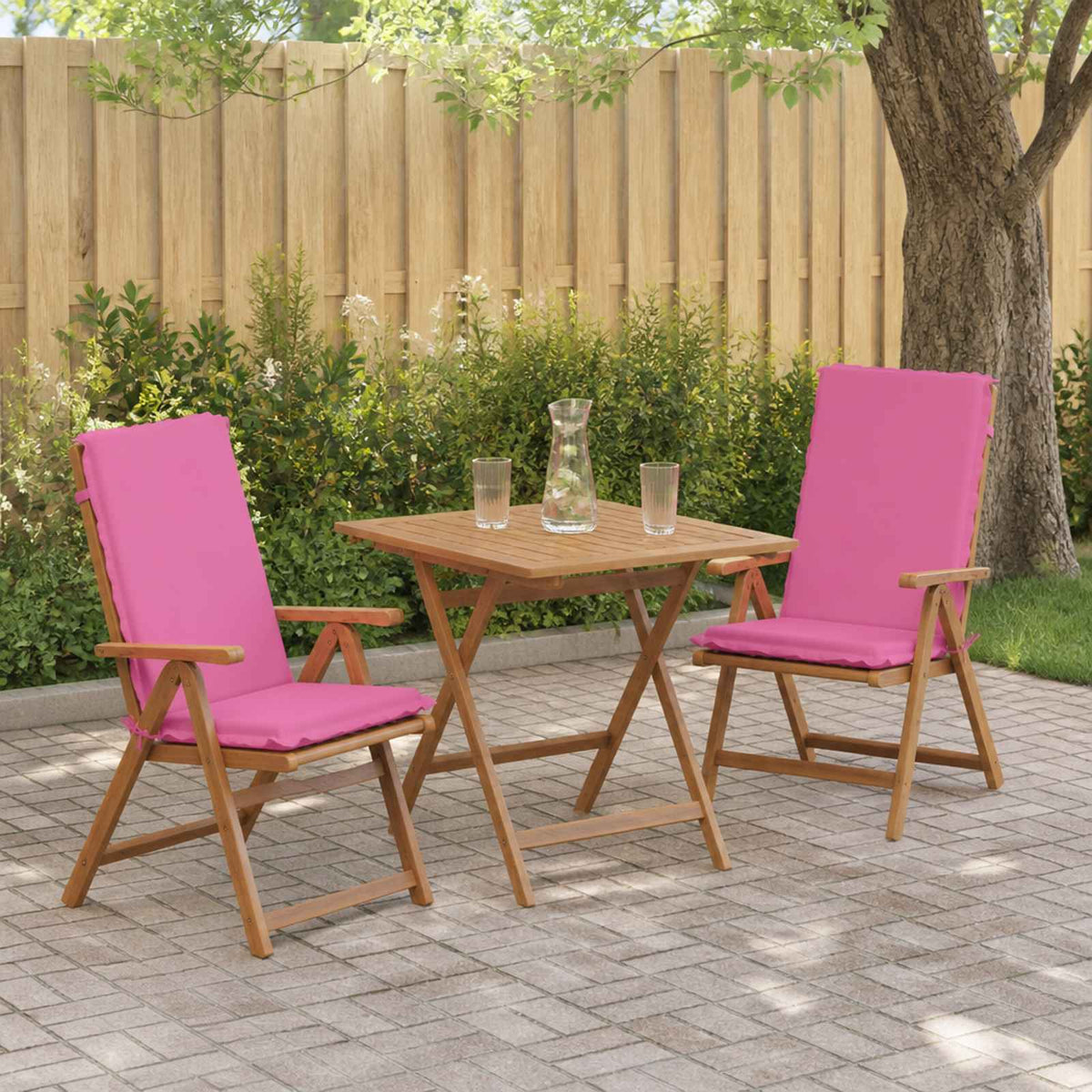 High Back Chair Cushion GEMERT 2 pcs 100% Polyester Pink