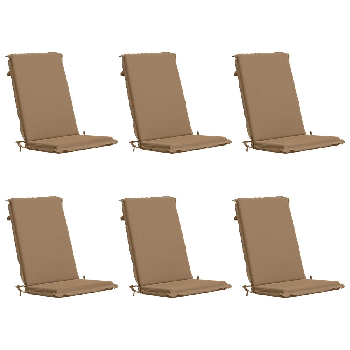High Back Chair Cushion GEMERT 6 pcs 100% Polyester Taupe