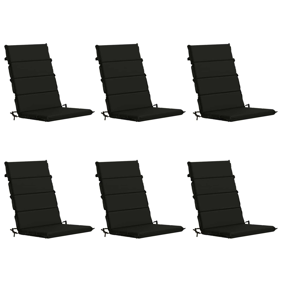 6-Piece High Back Bhair Cushions GEMERT 100% Polyester Black