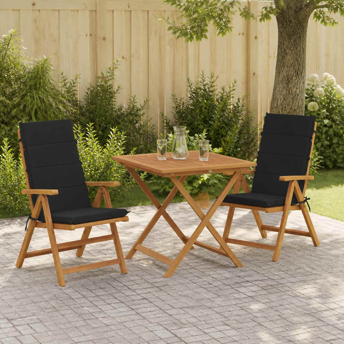 High Back Chair Cushion GEMERT 2 pcs 100% Polyester Black