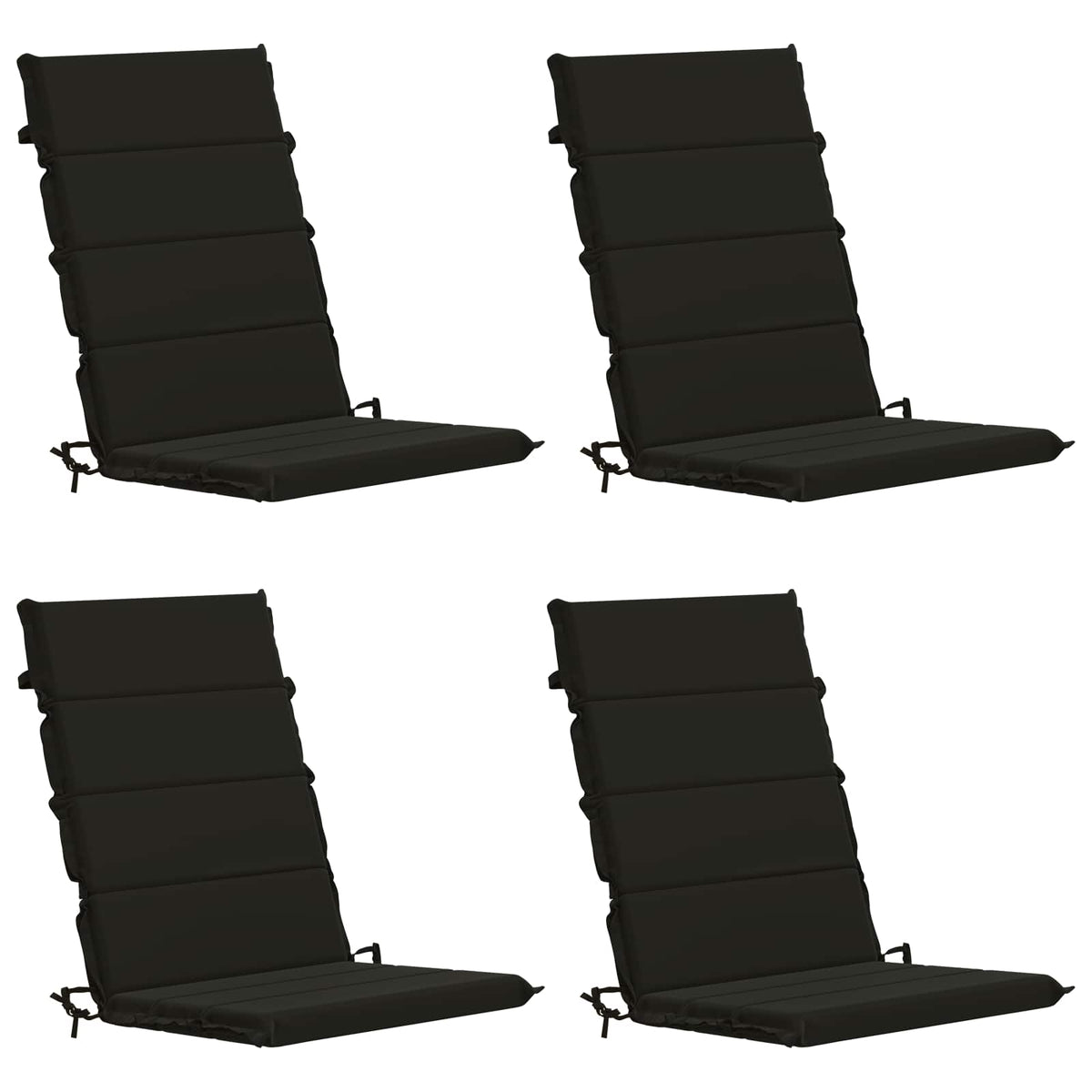 High Back Chair Cushion GEMERT 4 pcs 100% Polyester Black
