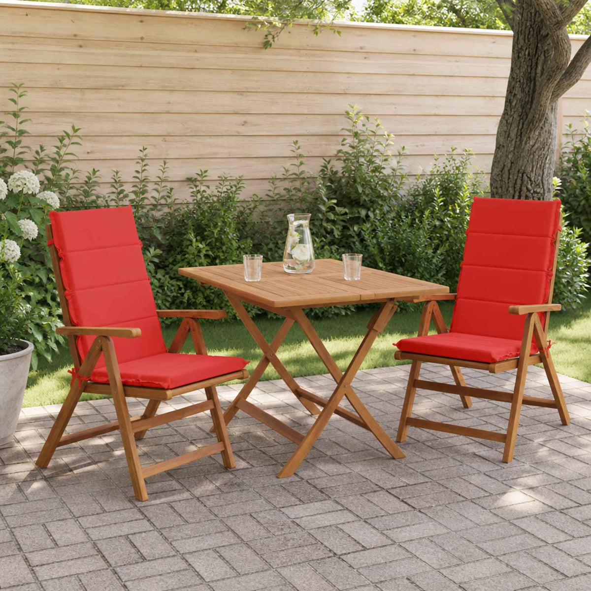 2-Piece High Back Bhair Cushions GEMERT 100% Polyester Red