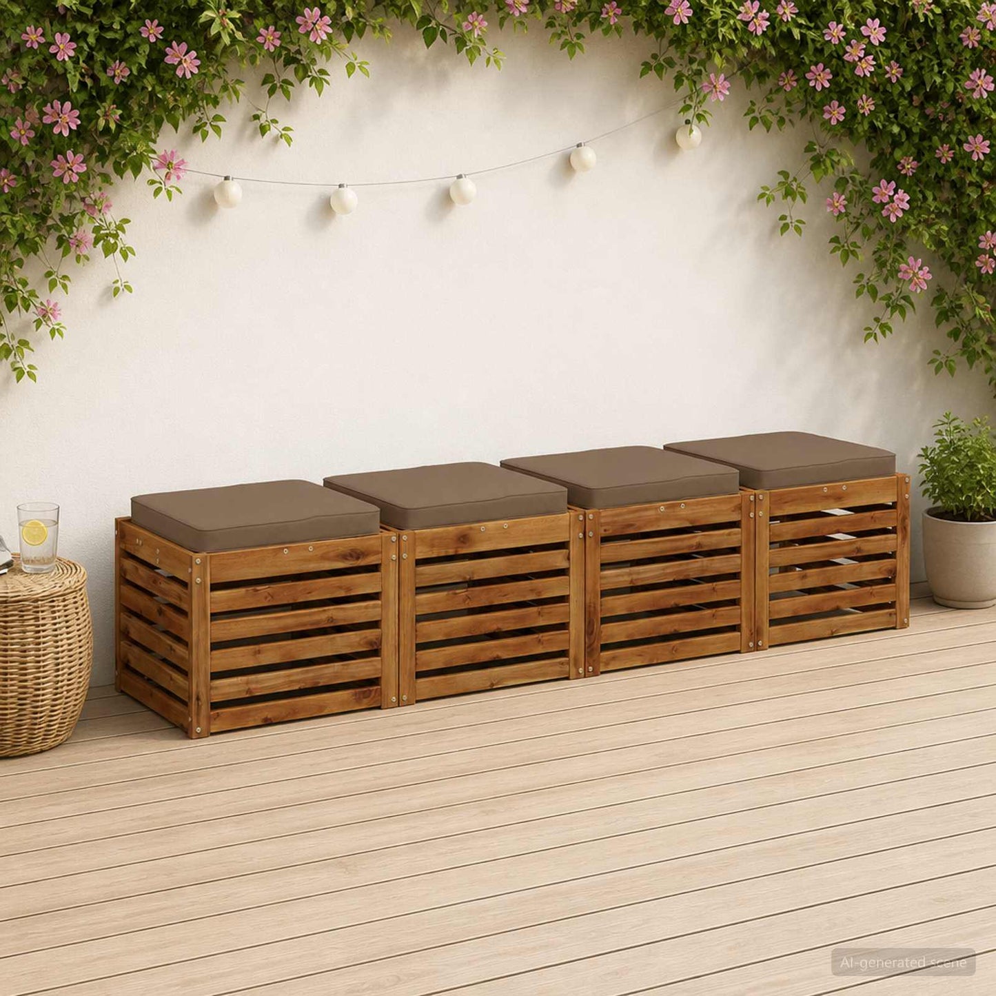 4-Piece Seat Cushions VUGHT 4 pcs 100% Polyester Taupe