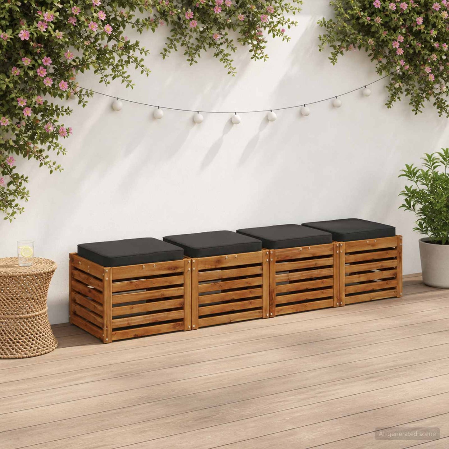 4-Piece Seat Cushions VUGHT 4 pcs 100% Polyester Anthracite