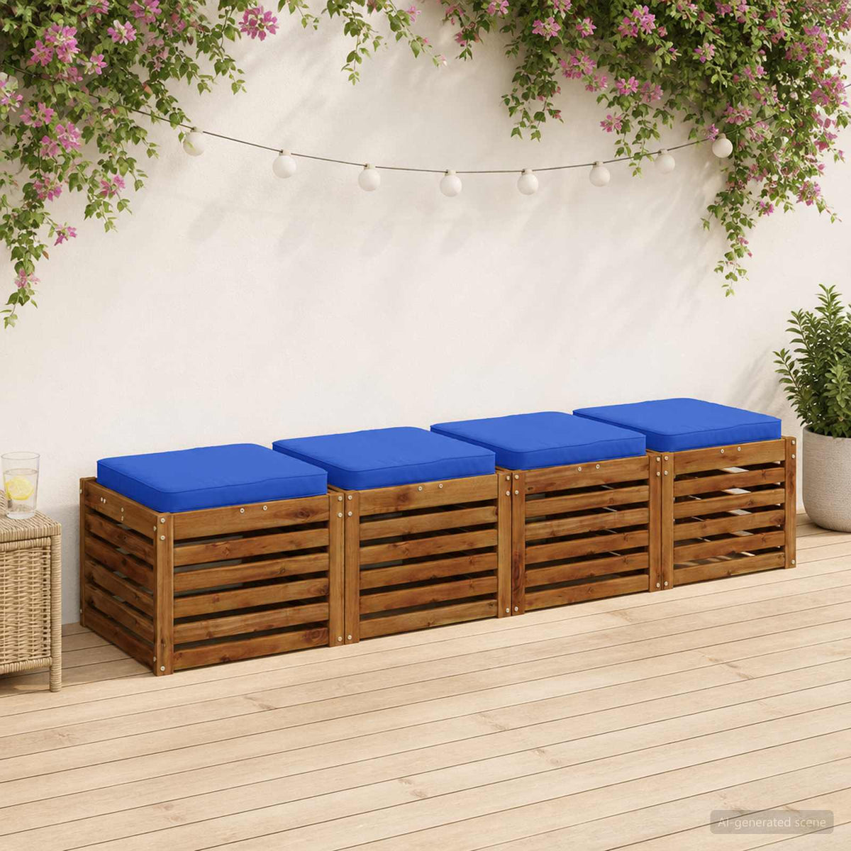 4-Piece Seat Cushions VUGHT 4 pcs 100% Polyester Royal Blue